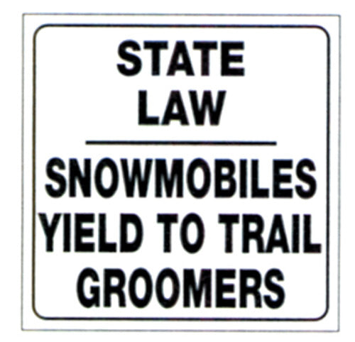 VOSS SIGNS 494SLG WHITE PLASTIC REFLECTIVE SIGN 12" SNOWMOBILES YIELD