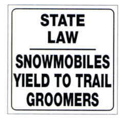 VOSS SIGNS 494SLG WHITE PLASTIC REFLECTIVE SIGN 12" SNOWMOBILES YIELD