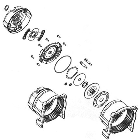 WARN 74919 WINCH GEAR END HOUSING W BRAKE ASSEMBLY & CLUTCH COVER